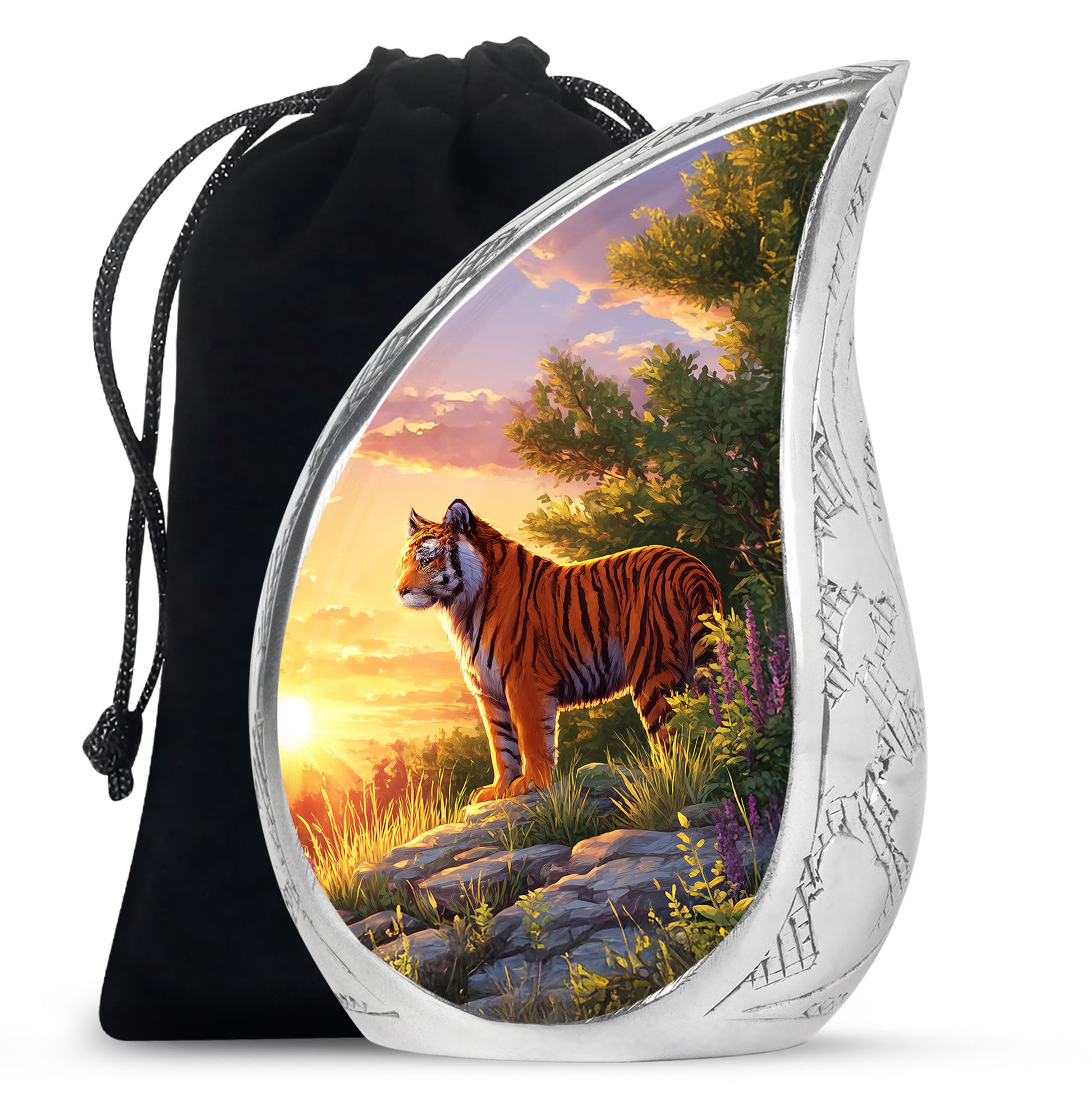 Tiger Funeral Urn - Wildlife Hill Design Memorial Urn For Loved Ones