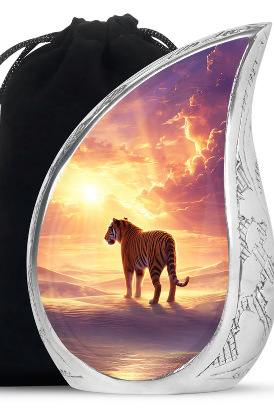 Sunset Tiger Cremation Urn - Majestic Memorial Urn For Male