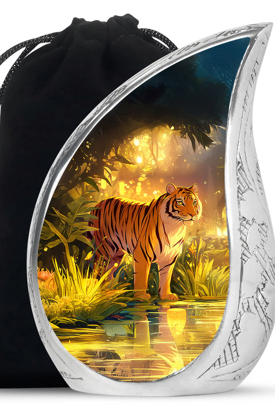 Jungle Tiger Funeral Urn - Aristic Cremation Urn For Burial