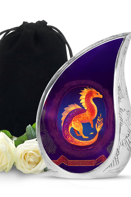 Unique Dragon Cremation Urn - Purple Memorial Urn For Loved Ones