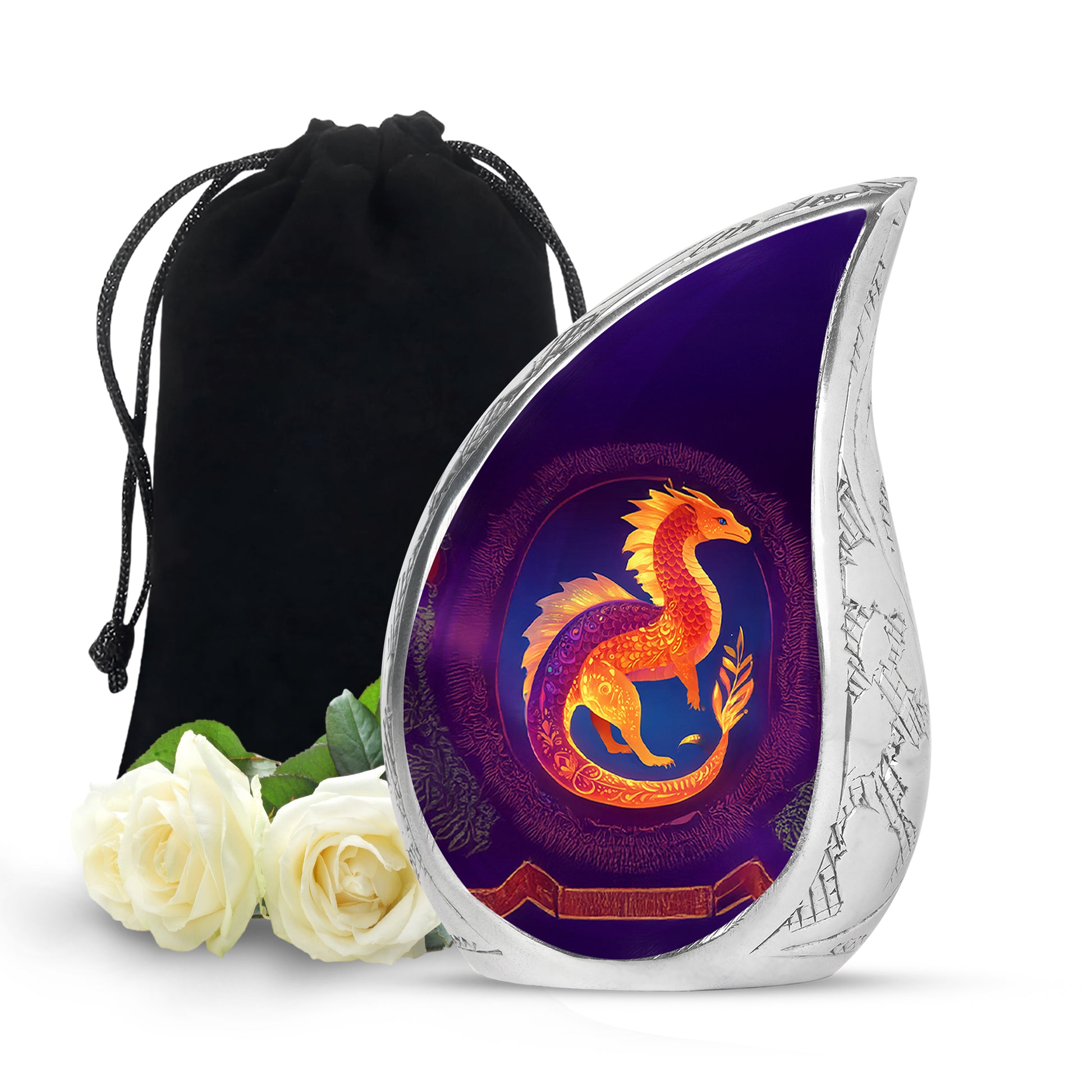 Unique Dragon Cremation Urn - Purple Memorial Urn For Loved Ones