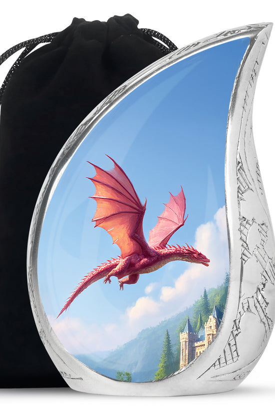 Flying Dragon Funeral Urn - Blue Cremation Urn For Human Ashes