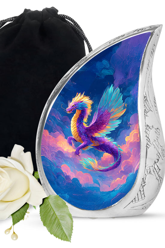 Rainbow Dragon Cremation Urn - Artistic Cremation Urn For Male & Female
