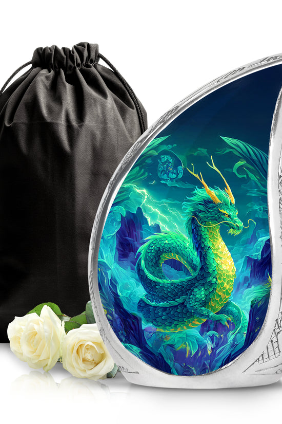 Thunder Dragon Funeral Urn - Fantasy Cremation Memorial Urn For Burial