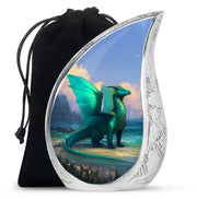 Green Dragon Memorial Urn For Ashes - Beautiful Cremation Urn For Burial