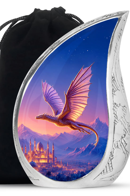 Golden Dragon Cremation Urn - Beautiful Mountain Memorial Urn For Ashes