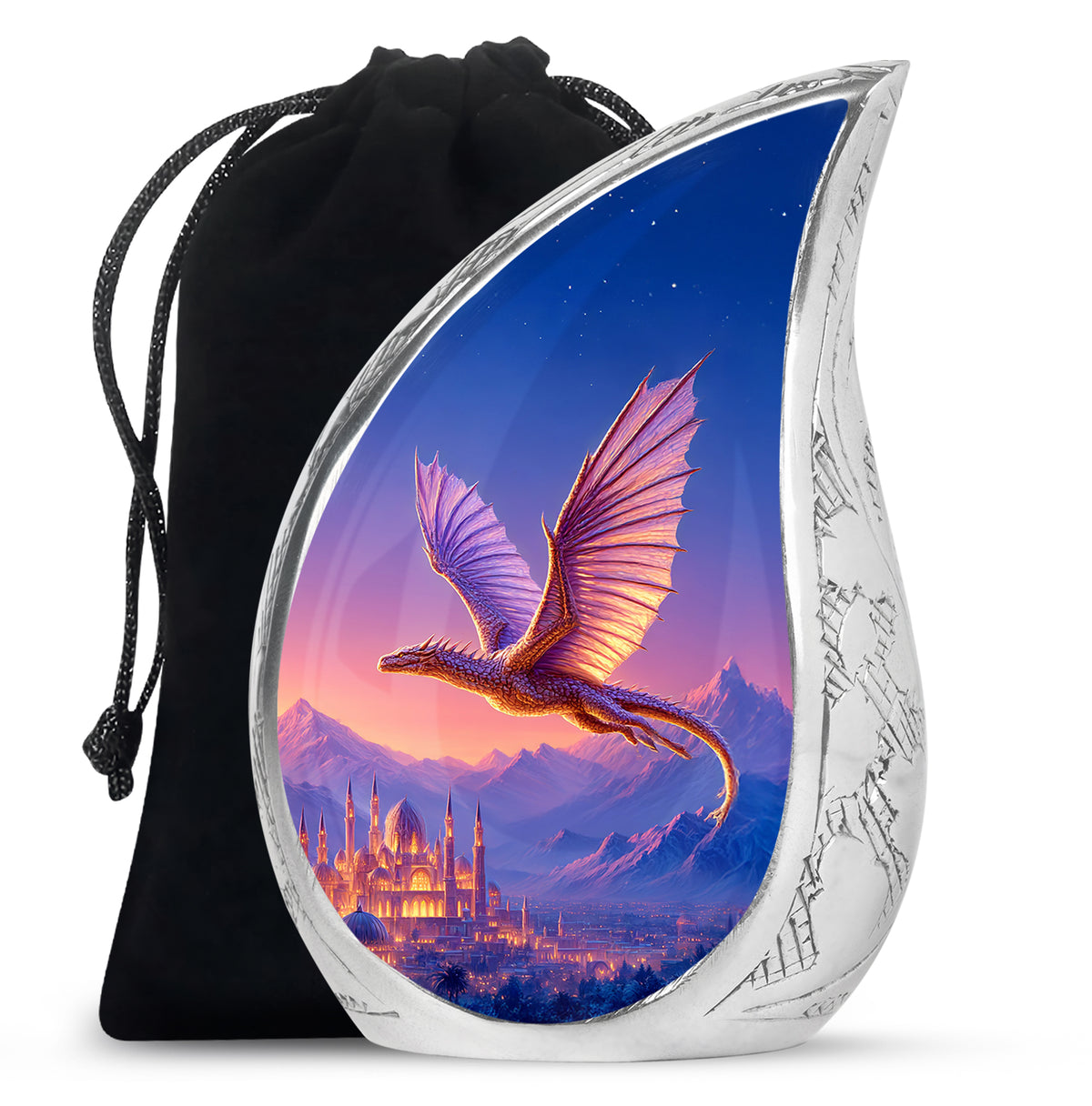 Golden Dragon Cremation Urn - Beautiful Mountain Memorial Urn For Ashes