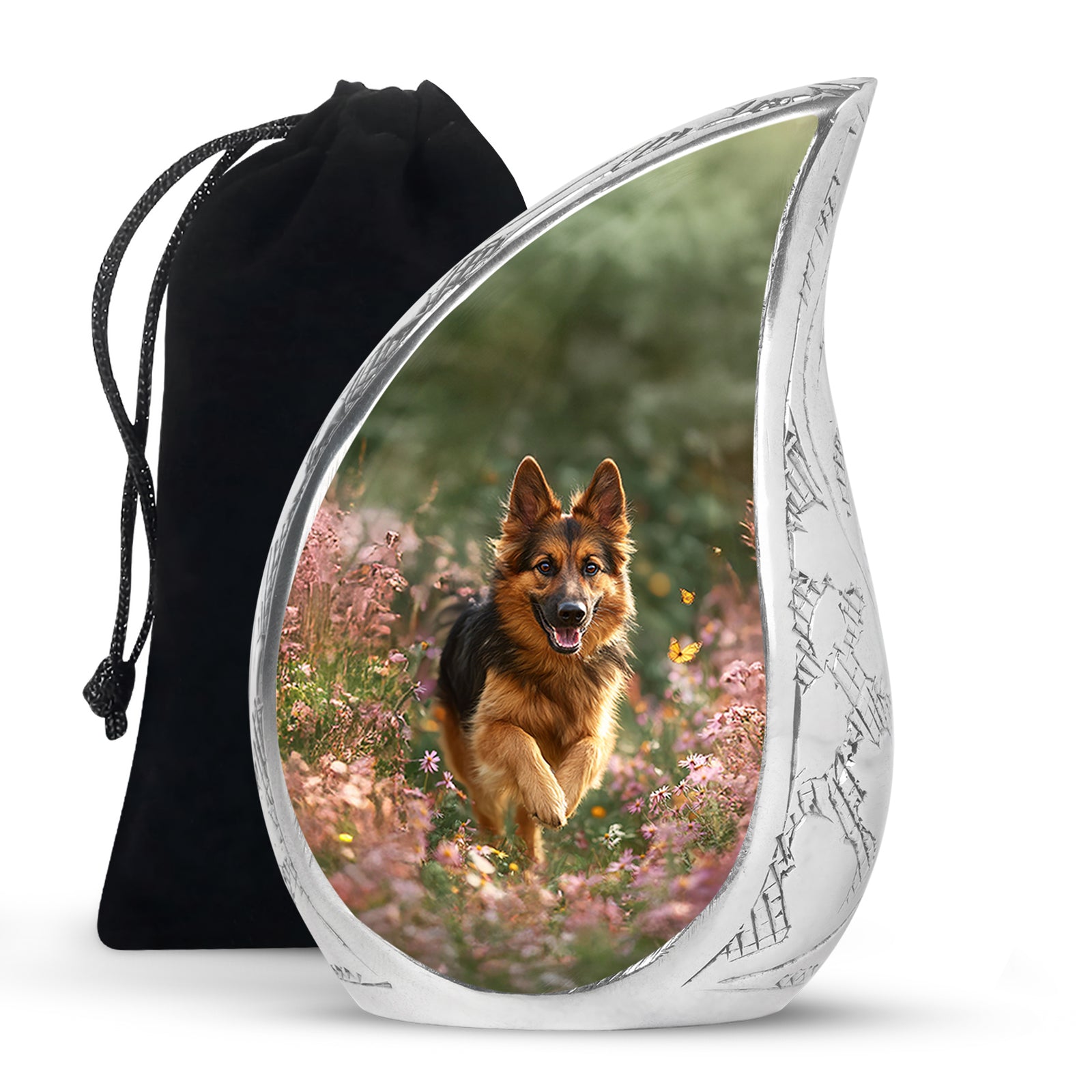 German Shephard Themed Burial Urn - Beautiful Urns For Pet Ashes