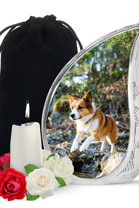 Dog Memorial Urn - Aluminium Cremation Urn For Pet Ashes