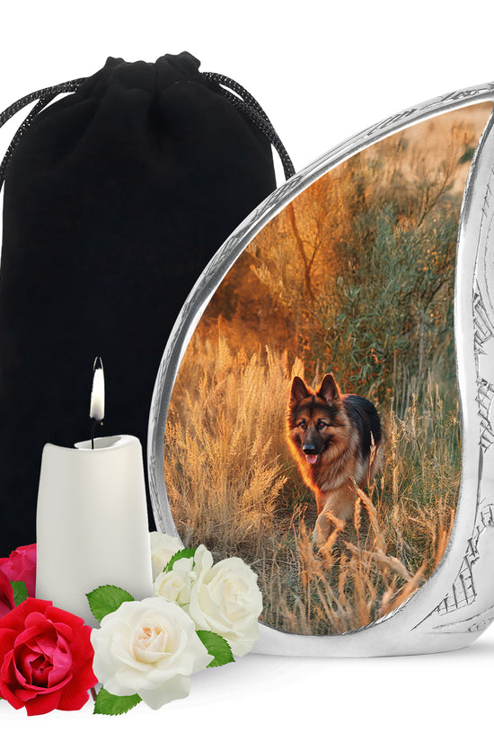 Peaceful Sunset Dog Memorial Urn - German Shepherd Funeral Urn For Ashes