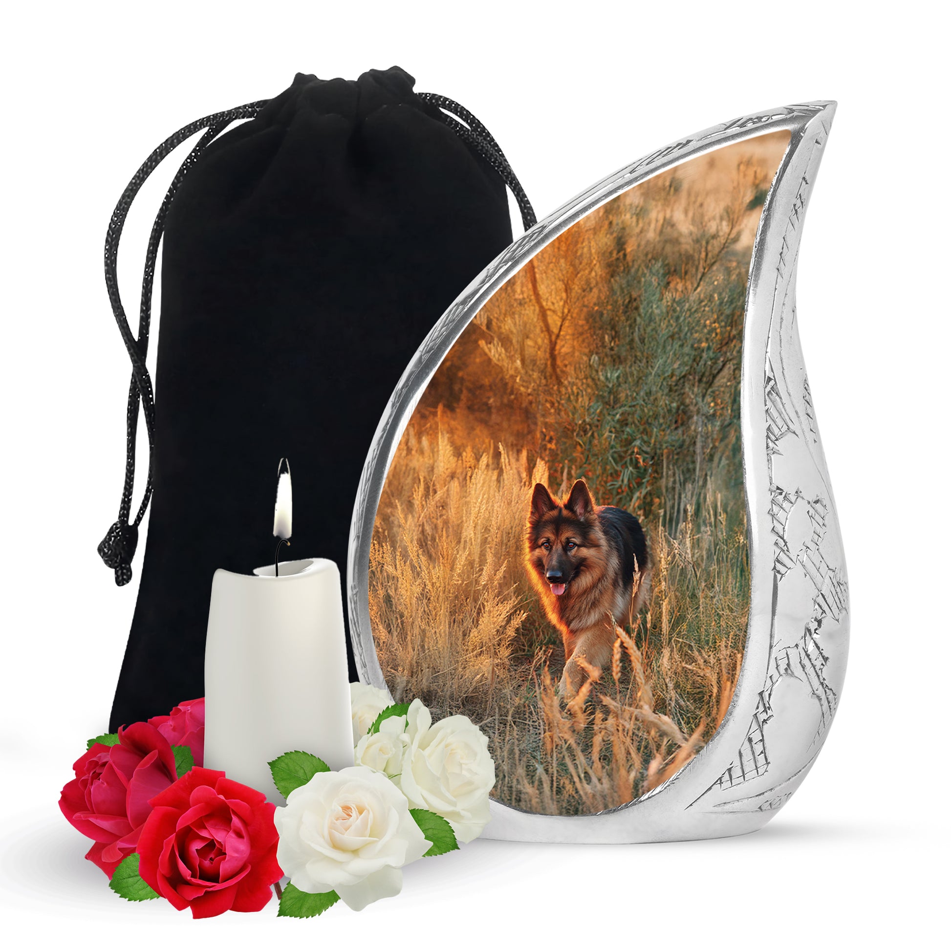 Peaceful Sunset Dog Memorial Urn - German Shepherd Funeral Urn For Ashes