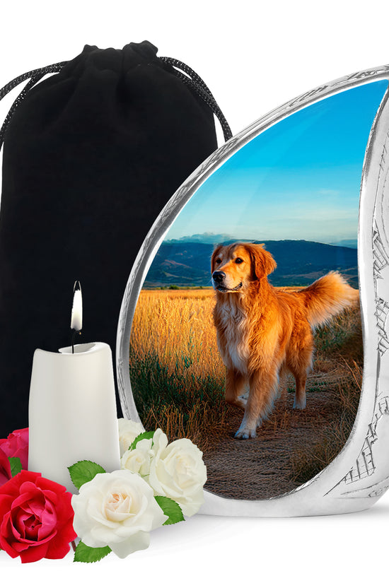 Golden Retriever Cremation Urn For Burial - Goldenfield Funeral Ashes Urn For Pet