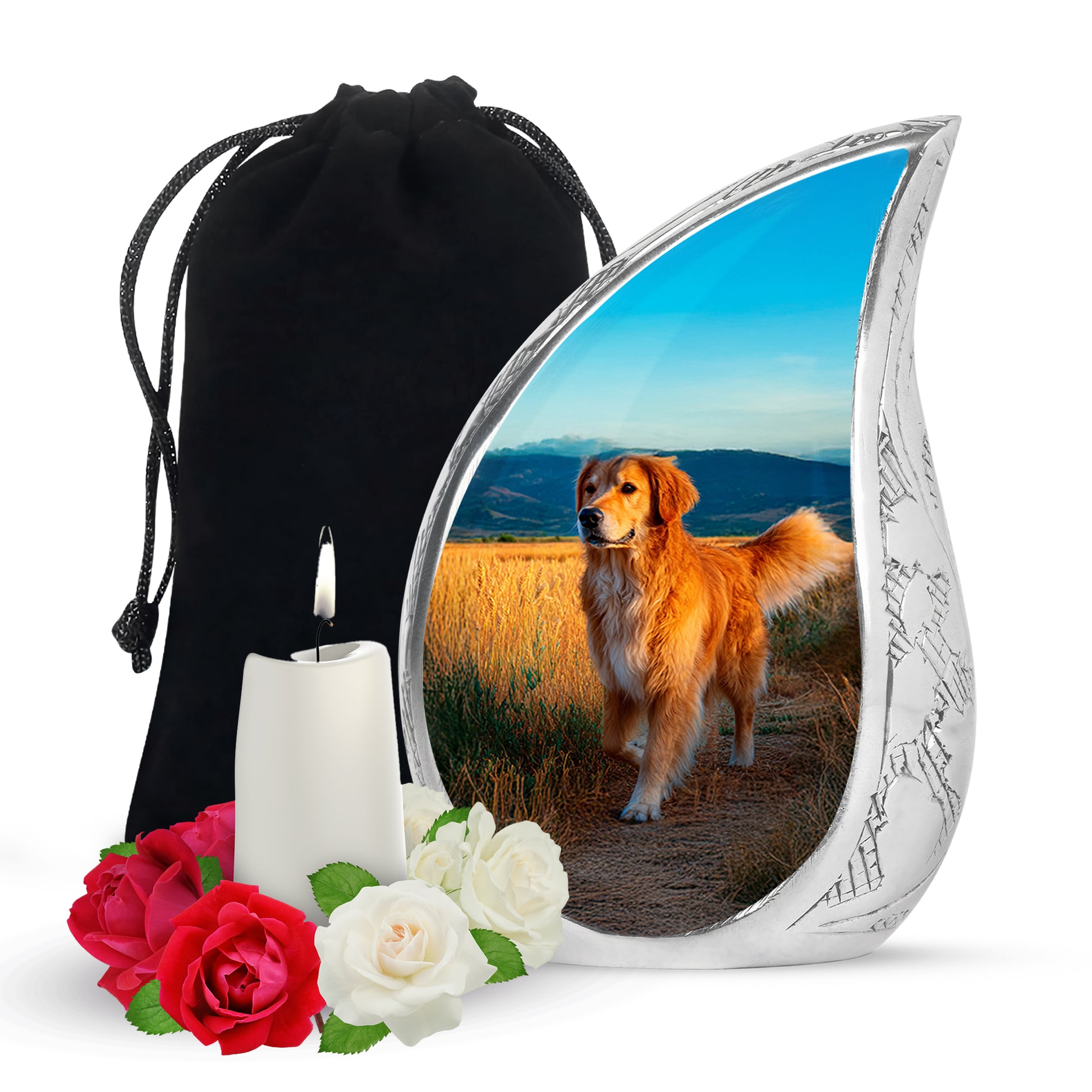 Golden Retriever Cremation Urn For Burial - Goldenfield Funeral Ashes Urn For Pet