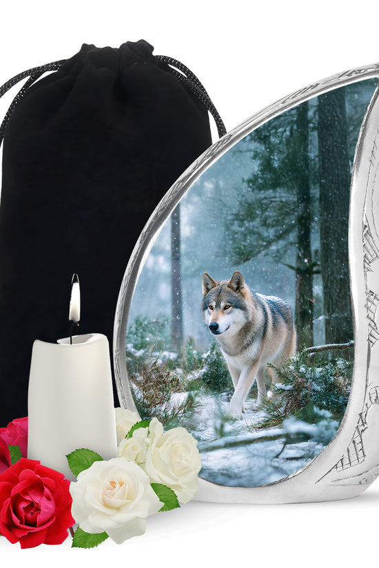 Dog Memorial Urn For Ashes - Husky Themed Cremation Urn For Pet Dog