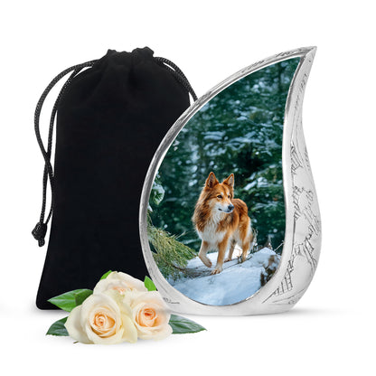 Brown Dog Urn For Cremated Ashes - Snowy Mountain Urns For Pet