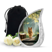 Golden Pet Dog Funeral Urn - Forest Memorial Urn For Pet