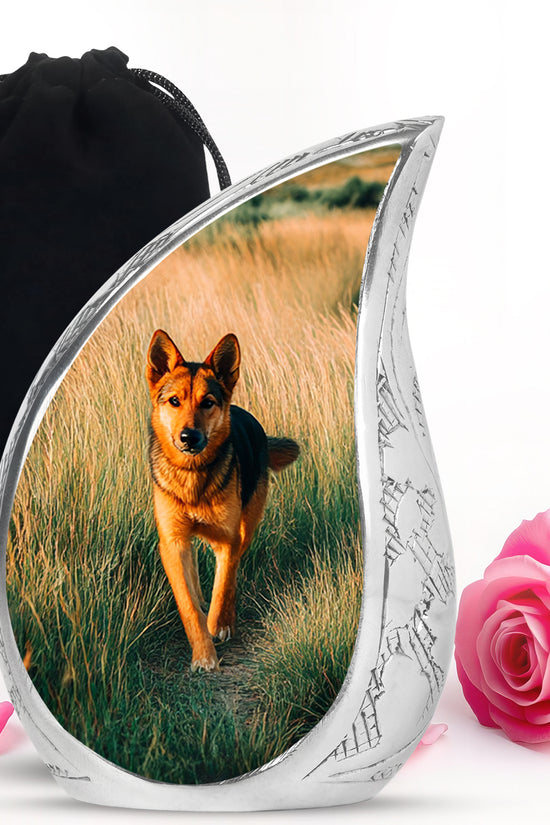 German Shepherd Tribute Funeral Urn - Pet Memorial Urn For Dog Ashes