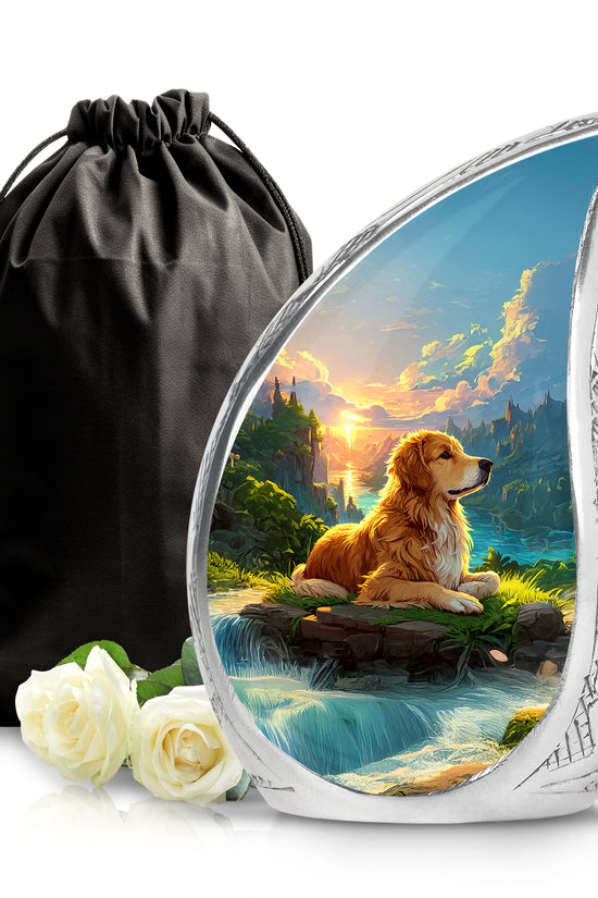 Pet Dog Memorial Urn - Beautiful Nature Cremation Memorial Urn For Dog