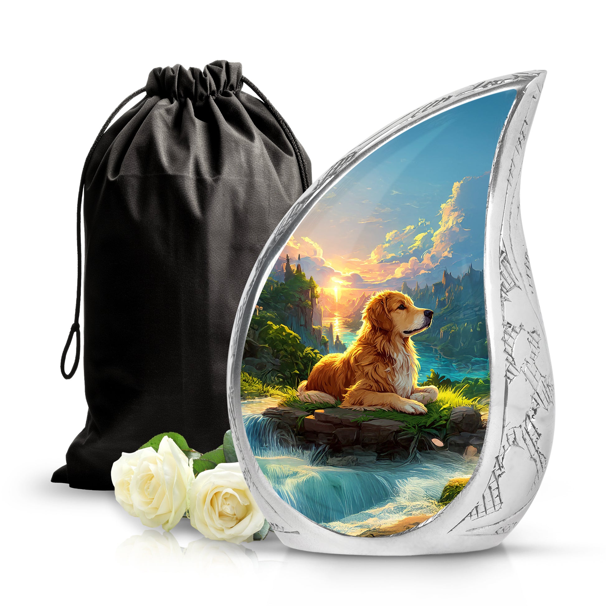 Pet Dog Memorial Urn - Beautiful Nature Cremation Memorial Urn For Dog