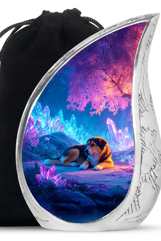 Dog Cremation Urn - Crystal Light Funeral Urn For Dog Ashes