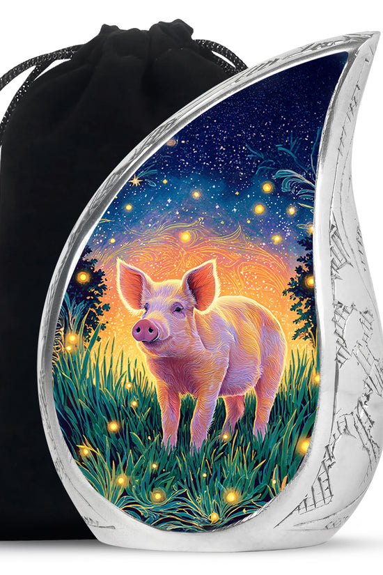 Pink Pig Cremation Urns - Beautiful Glowing Field Funeral Urns