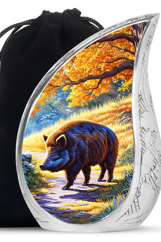 Boar Nature Cremation Urns - Beautiful Fall Forest Funeral Urns For Ashes