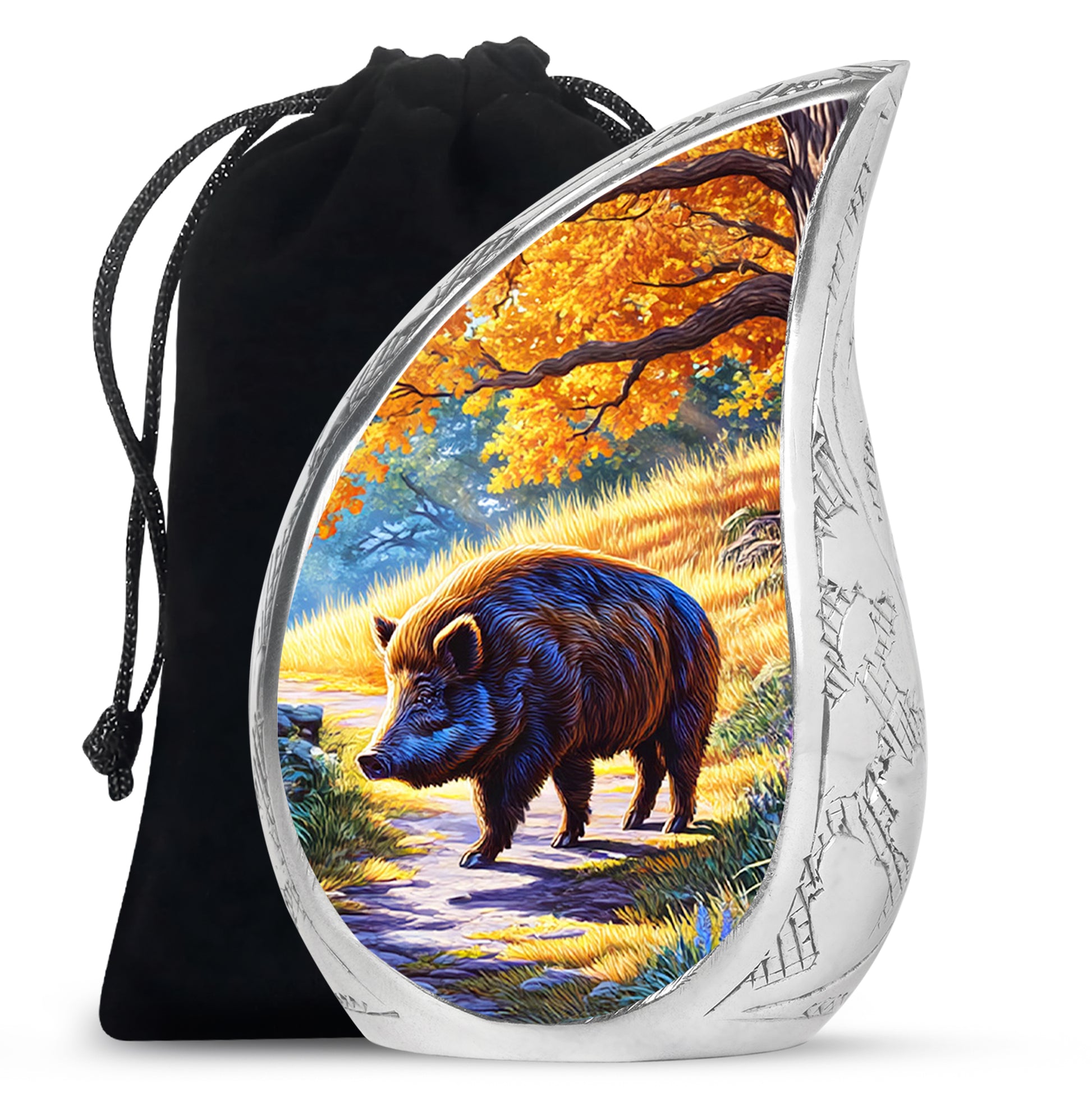 Boar Nature Cremation Urns - Beautiful Fall Forest Funeral Urns For Ashes