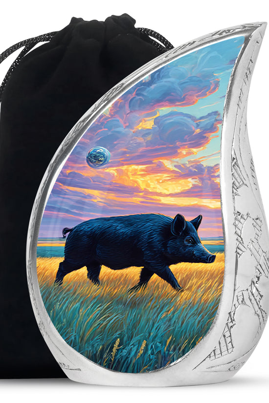Black Pig Cremation Urns - Golden Field Funeral Urns For Human Ashes