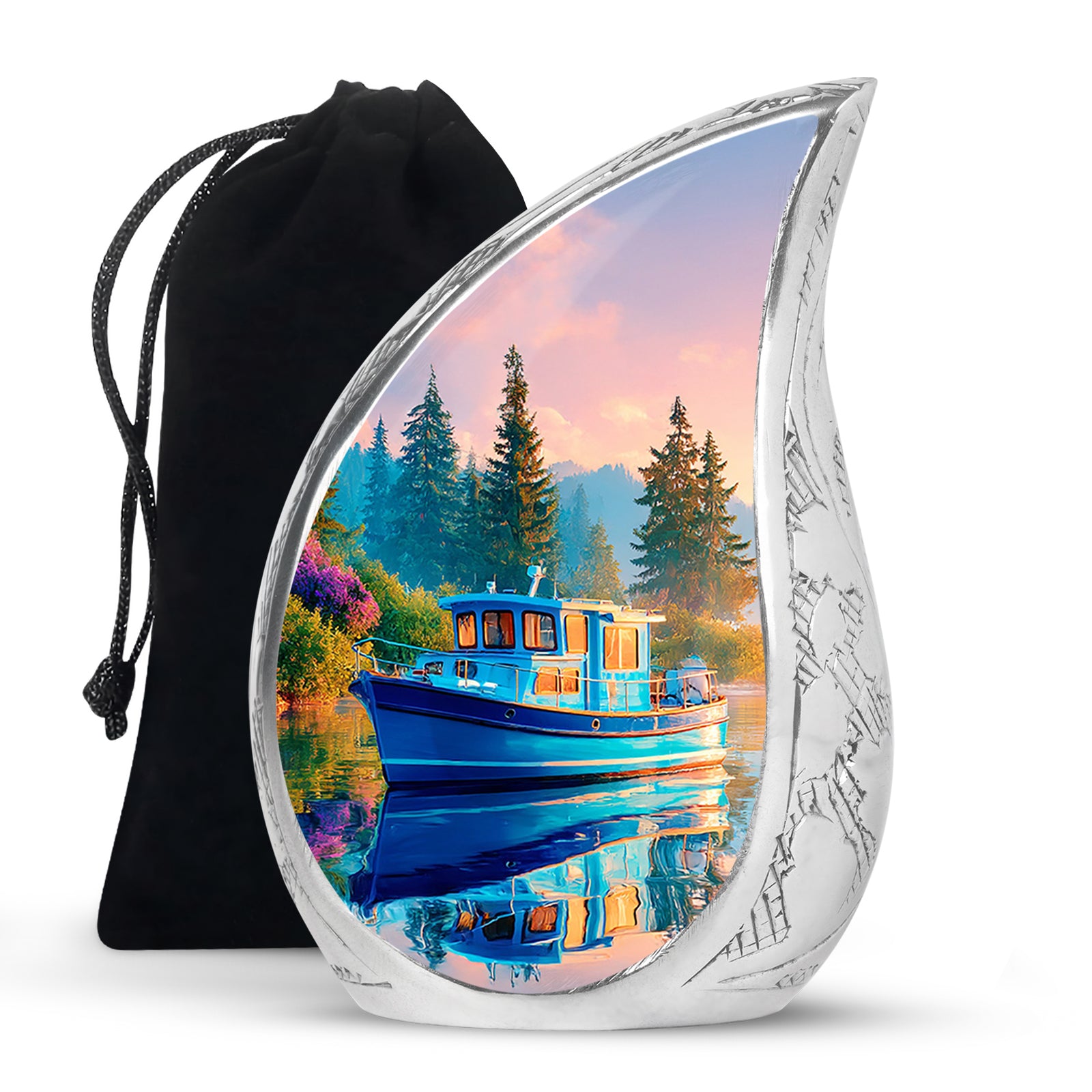 Beautiful Lake Cremation Urns - Boat Memorial Urn For Male & Female