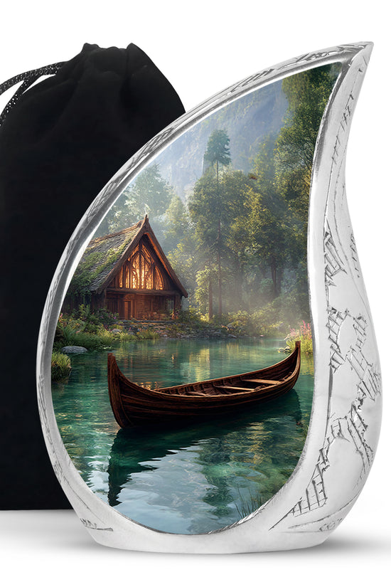 Sunset Yacht Cremation Urns - Mountain Lake Funeral Urns For Ashes