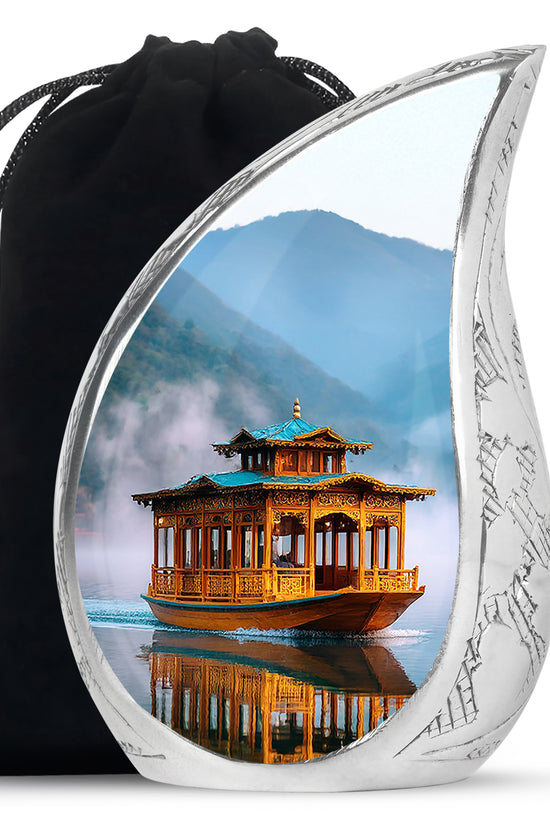 Houseboat Cremation Urn For Ashes - Wooden Memorial Urn