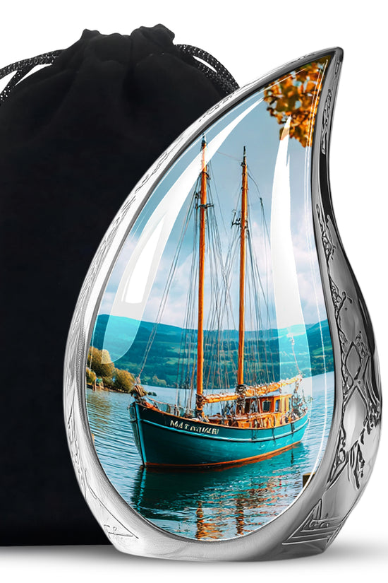 Sailboat Funeral Urn - Lake Memorial Urn For Male & Female Ashes