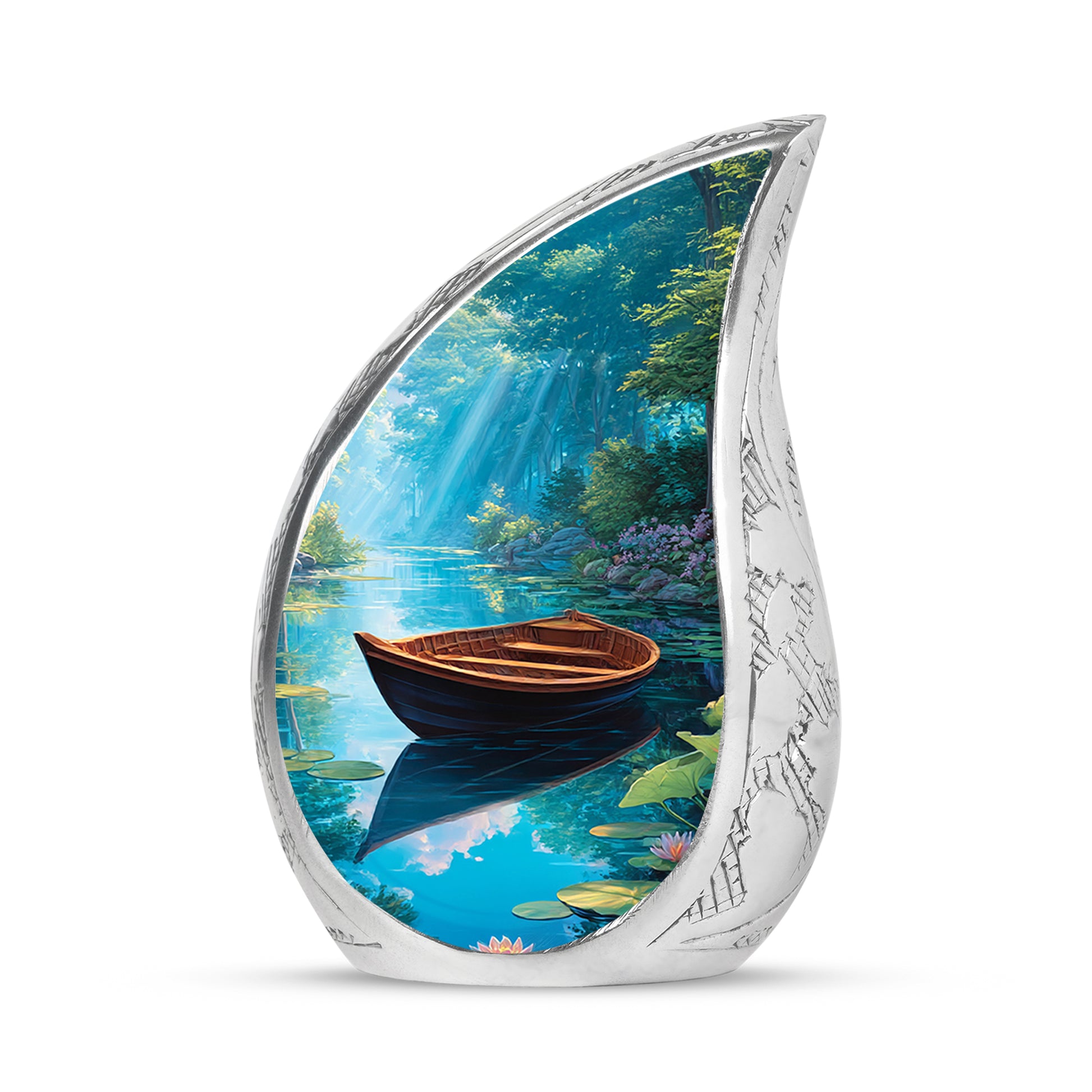 Remarkable Boat Memorial Cremation Urns - Blue 10-inch, 200 cu in - Karyliz