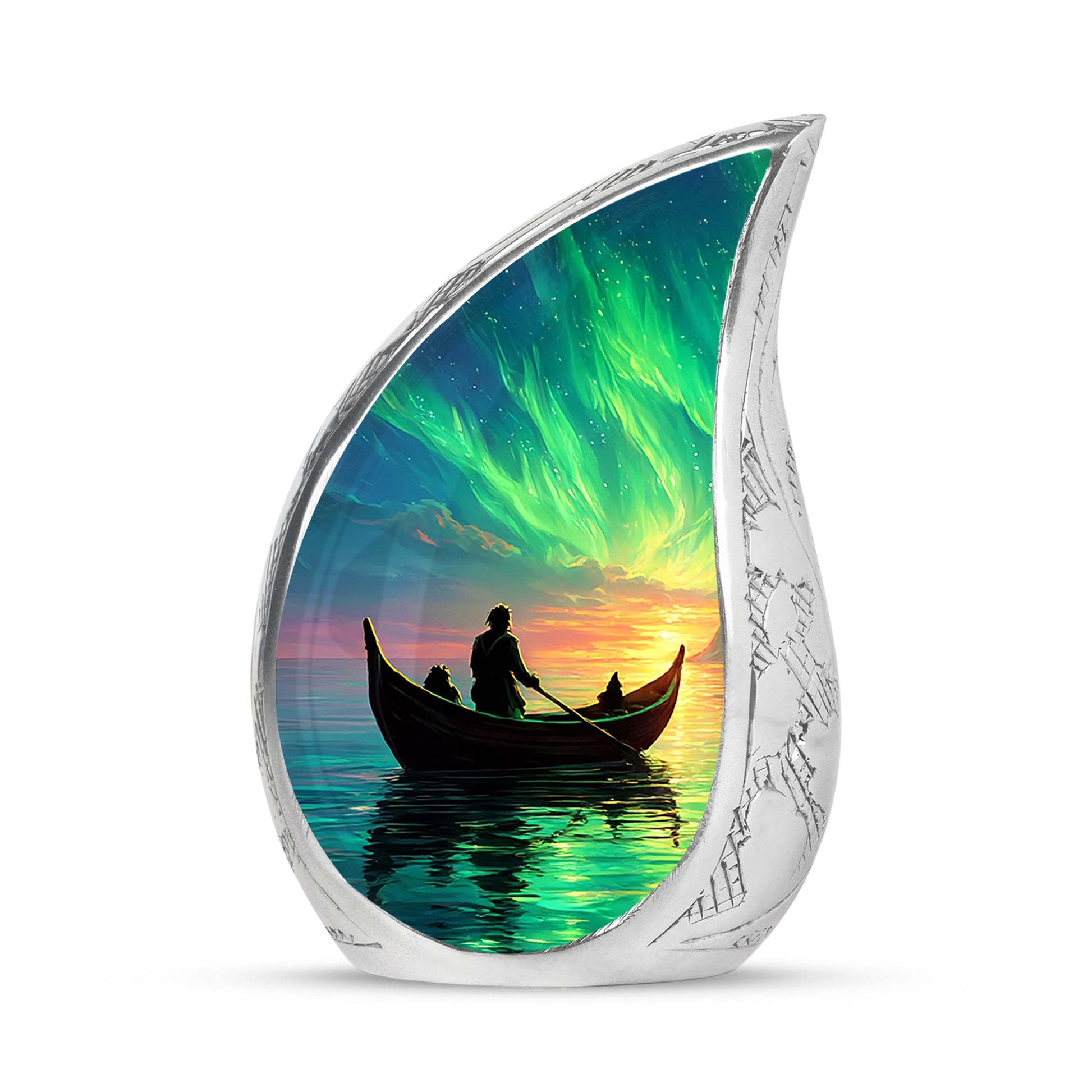 Distinguished Blue Boat Cremation Urn for Ashes - 10-inch, 200 cu in - Karyliz