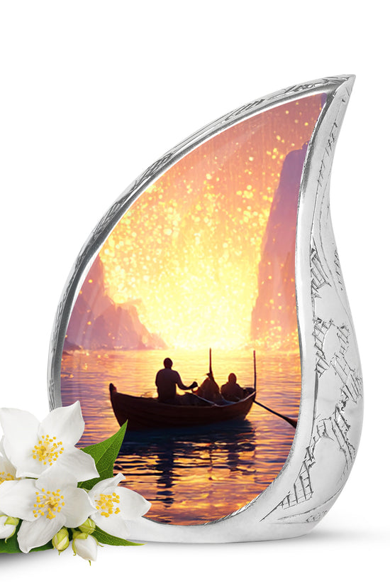 Personalized Red Boat Cremation Urns for Ashes - Enchanting 10-inch - Karyliz