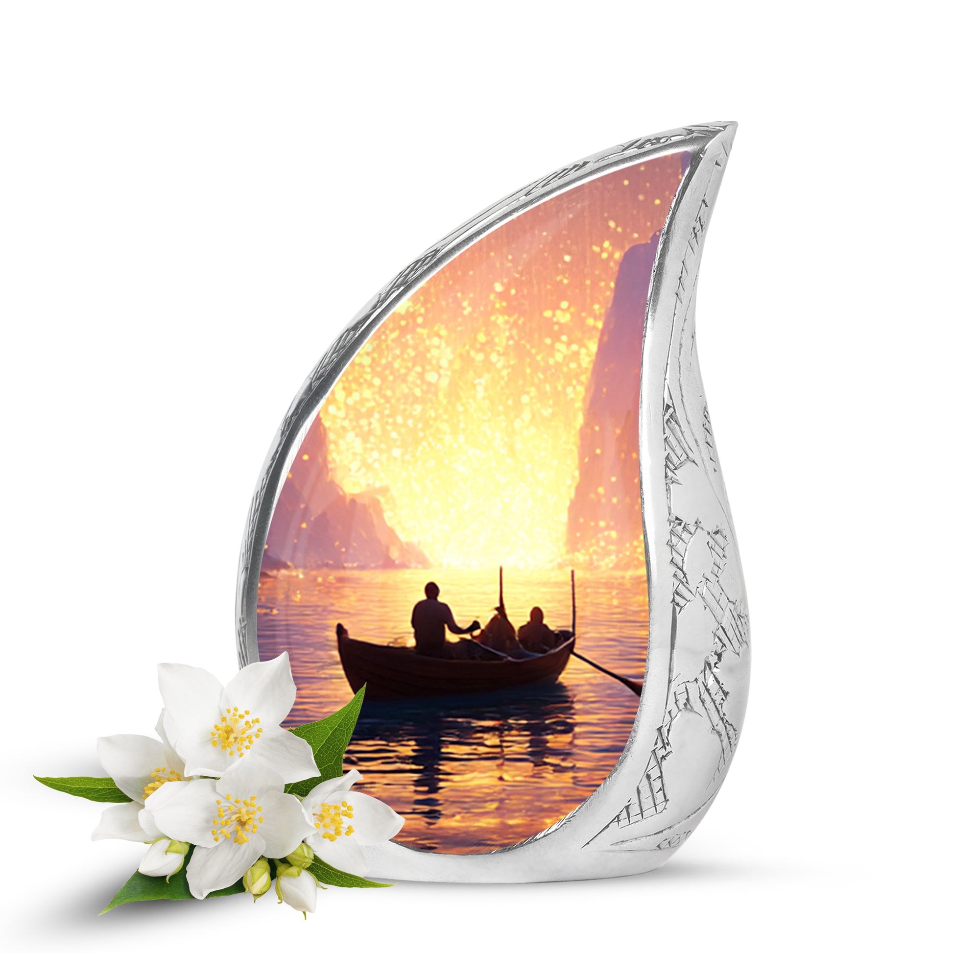 Personalized Red Boat Cremation Urns for Ashes - Enchanting 10-inch - Karyliz