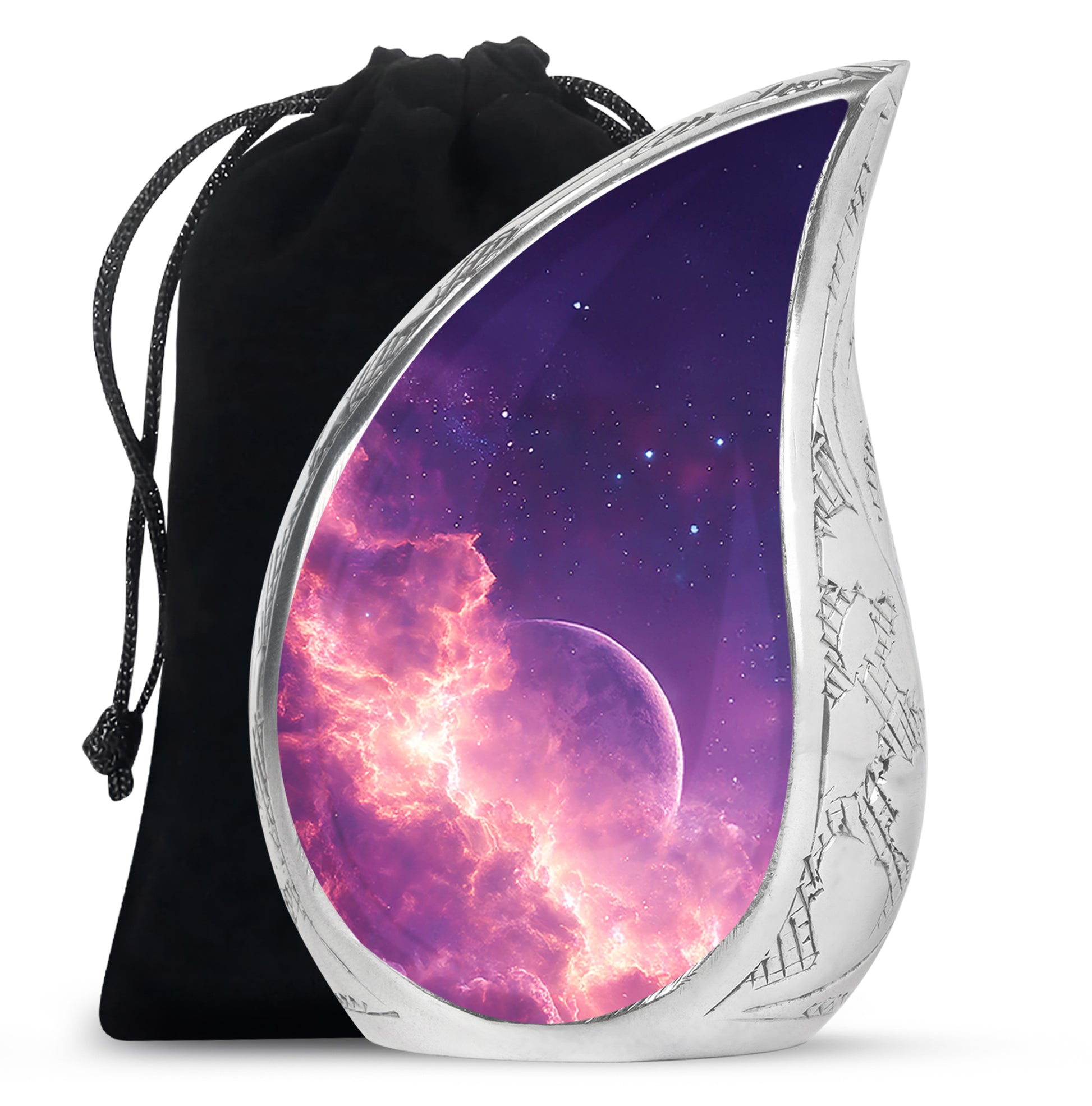 Cosmic Sky Cremation Urn - Purple Aluminium Memorial Urn For Burial