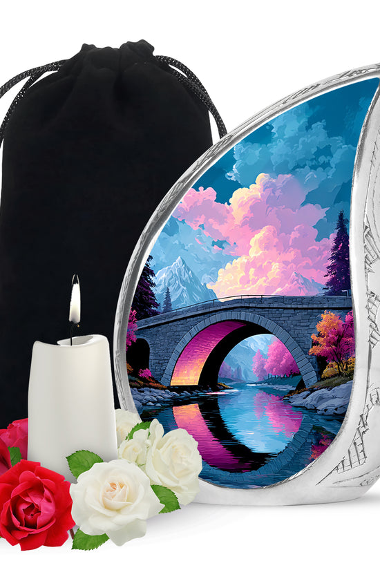 Bridge Landscape Cremation Urn For Ashes – River Memorial Urn For Burial