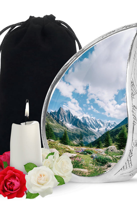 Mountain Valley Funeral Urn - Peaceful Nature Tribute Memorial Urn For Adult Ashes
