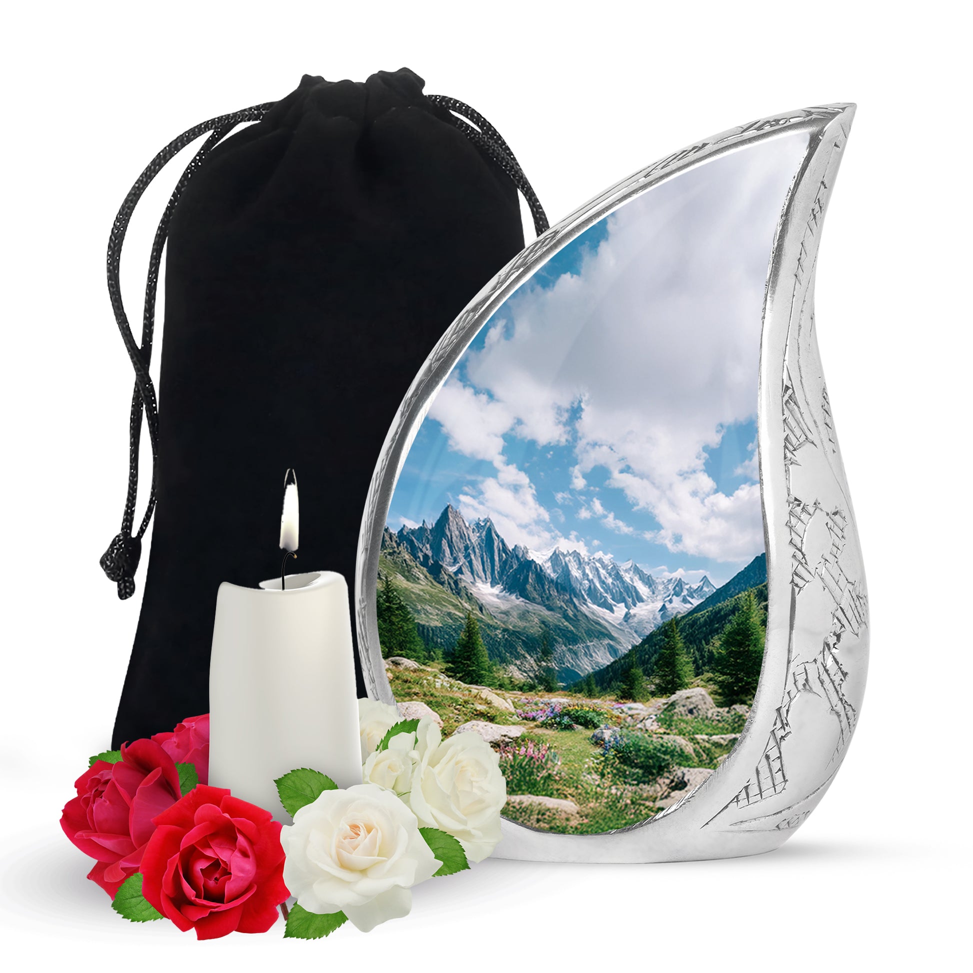 Mountain Valley Funeral Urn - Peaceful Nature Tribute Memorial Urn For Adult Ashes