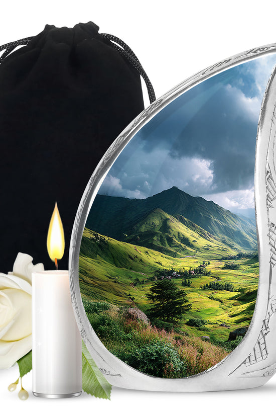 Mountain Valley Cremation Urn - Scenic Memorial Urn For Human Ashes