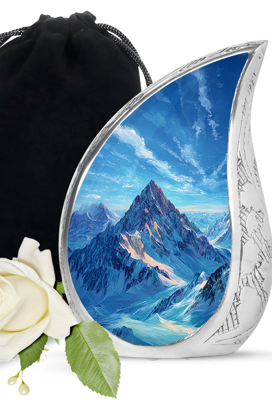 Snow Mountain Memorial Urn - Beautiful Landscape Cremation Urn For Loved One