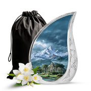 Snow Mountain Cremation Urn - Scenic Memorial Urn For Human Ashes