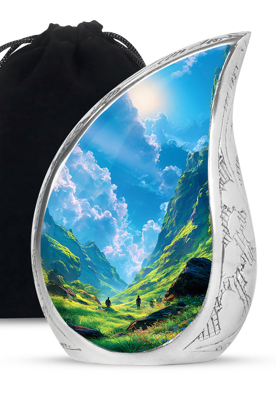 Mountain Scenic Memorial Urn - Large Funeral Urn For Loved Ones