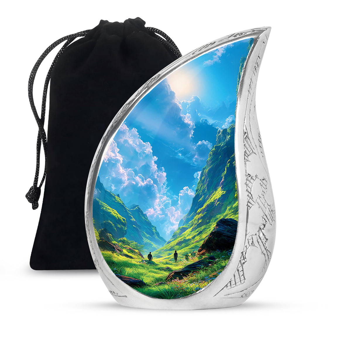Mountain Scenic Memorial Urn - Large Funeral Urn For Loved Ones