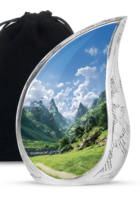 Peaceful Hills Theme Funeral Urn - Mountain Memorial Urn For Adult Ashes
