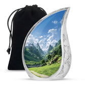 Peaceful Hills Theme Funeral Urn - Mountain Memorial Urn For Adult Ashes