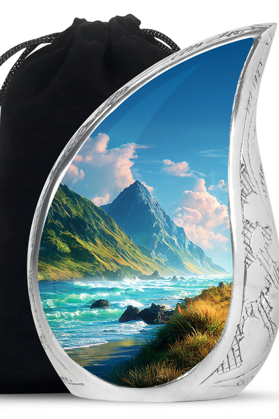 Ocean Mountain Cremation Urn - Peaceful Funeral Urn For Loved Ones