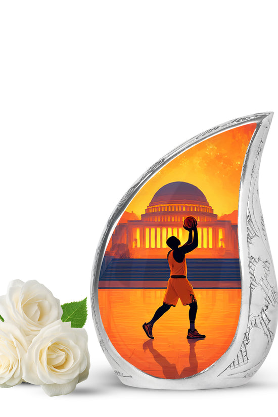 Red Basketball Cremation Urns - Honored Resting Place 10-inch, 200 cu in - Yatskia
