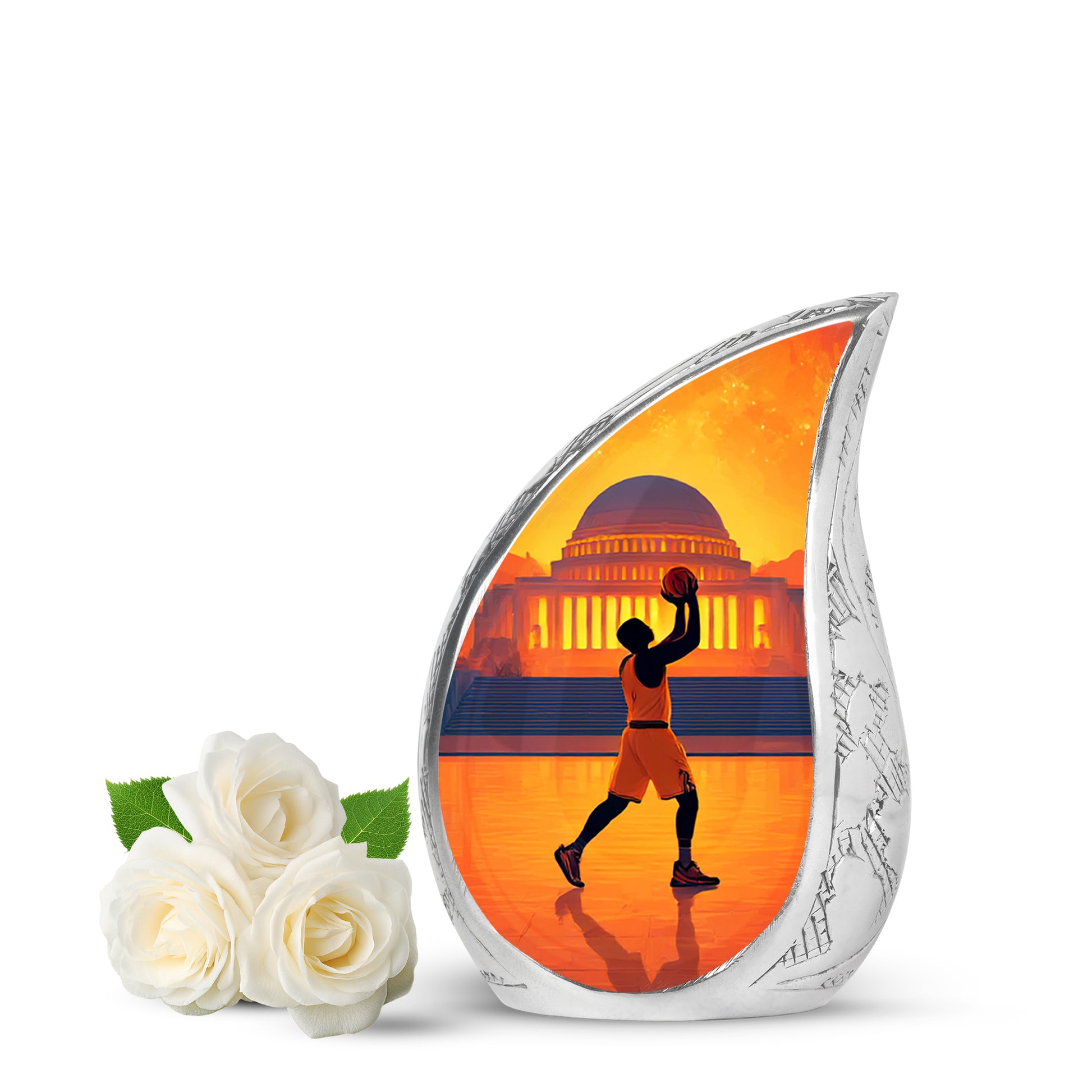 Red Basketball Cremation Urns - Honored Resting Place 10-inch, 200 cu in - Yatskia